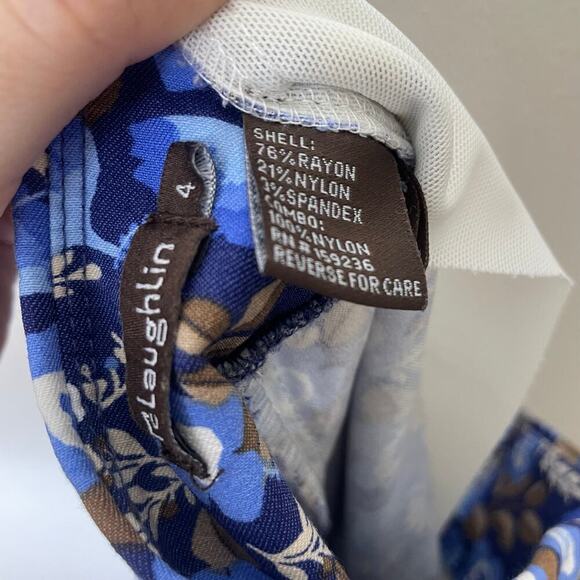 J. McLaughlin Women's Blue/Brown Printed Masie Pull-On Ankle Pant Size 4 or S - Picture 7 of 7